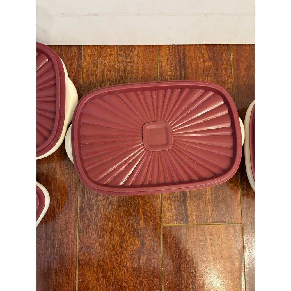 The Pioneer Woman Set of 5 Plastic Food Containers W Lids BPA Free Floral Red - Picture 6 of 12
